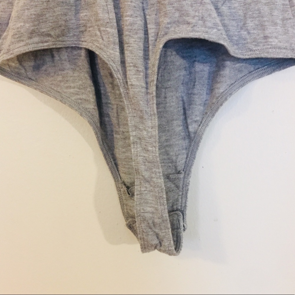 Rene Rofe Grey Racerback Bodysuit - Picture 5 of 7